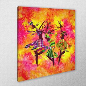 Canvas print square Textile dance 2