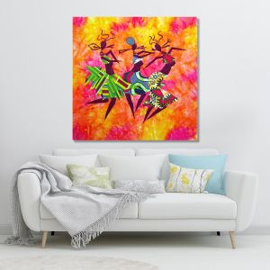 Canvas print square Textile dance I