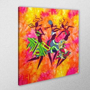 Canvas print square Textile dance I 2