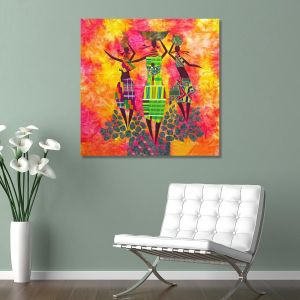 Πίνακας σε καμβά τετράγωνος, Textile figures