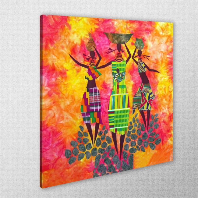 Canvas print square Textile figures