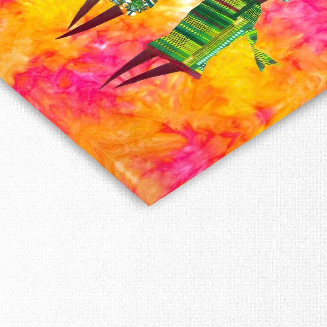 Canvas print square Textile figures I