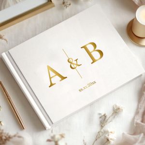 Wedding wishes book, Minimal initials 3 2