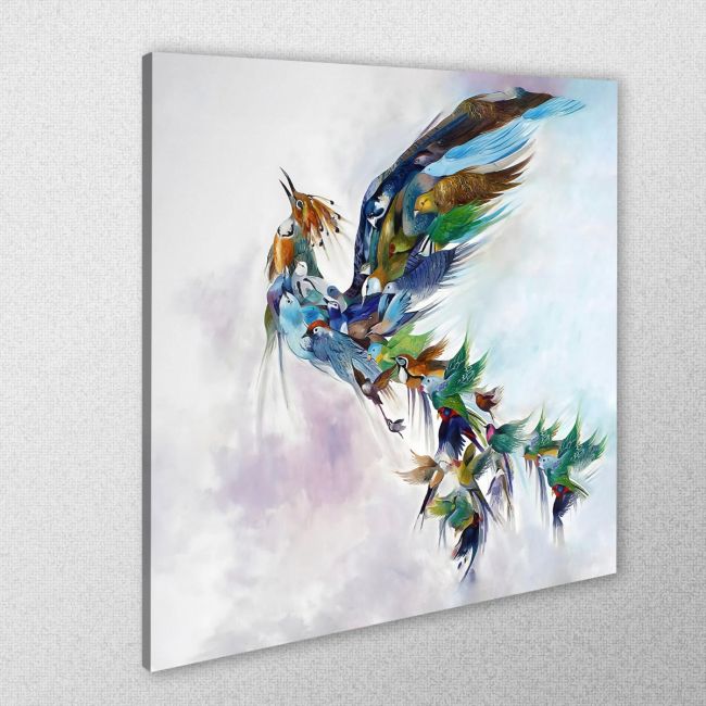 Canvas print square Bird of birds