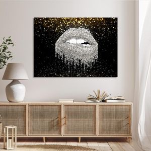 Canvas print Silver lips Framed canvas View 1 2