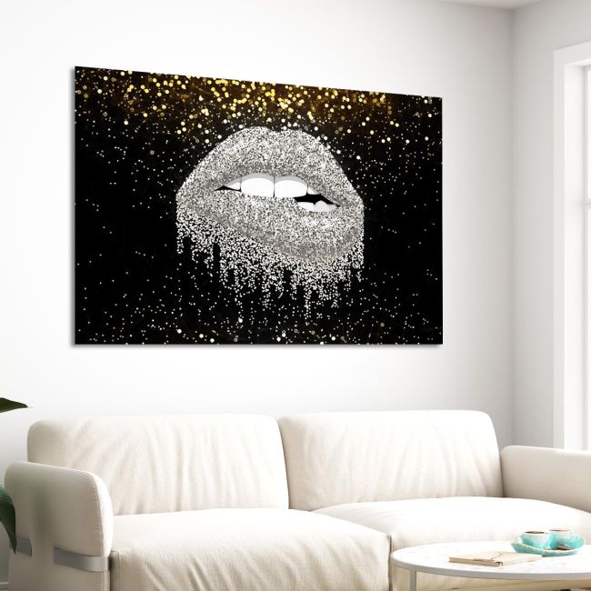 Πίνακας ζωγραφικής Silver lips