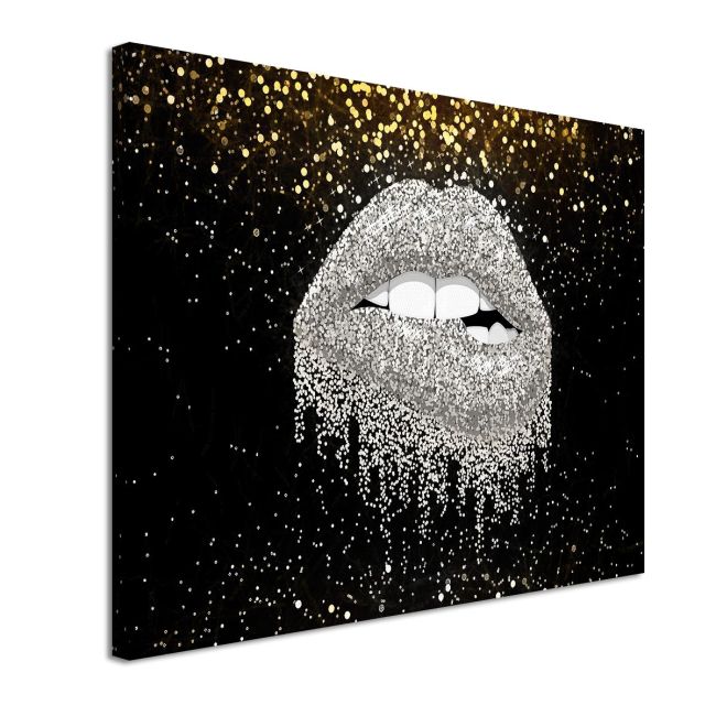 Canvas print Silver lips
