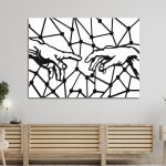 Canvas print The creation of Adam in geometric form