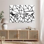 Canvas print The creation of Adam in geometric form