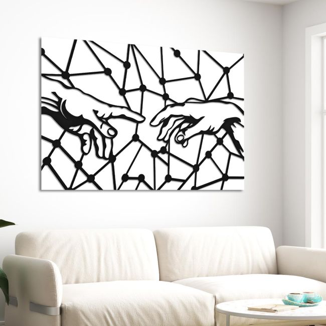 Canvas print The creation of Adam in geometric form