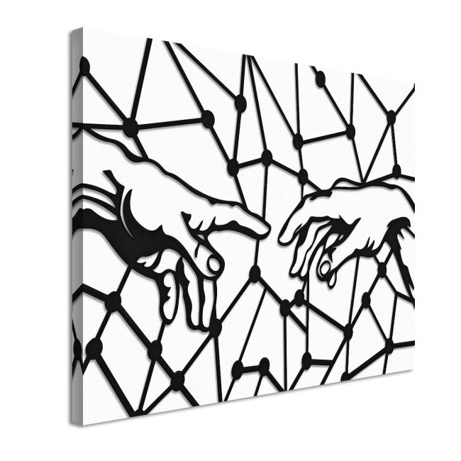 Canvas print The creation of Adam in geometric form