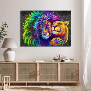 Canvas print Lion couple Framed canvas View 1 2