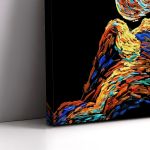 Πίνακας ζωγραφικής Colorful kiss in black