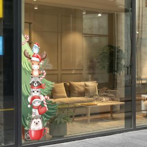 Christmas sticker, Half tree white art 2