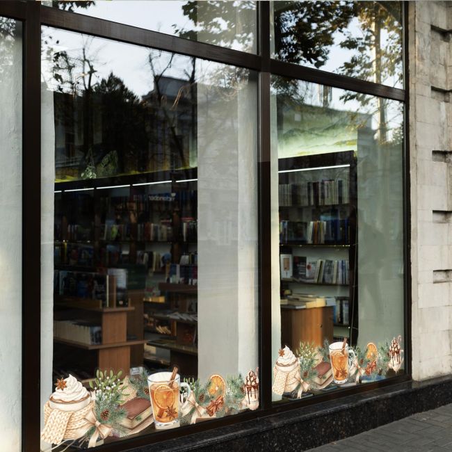 Χριστουγεννιάτικο αυτοκόλλητο, Christmas Coffee Shop