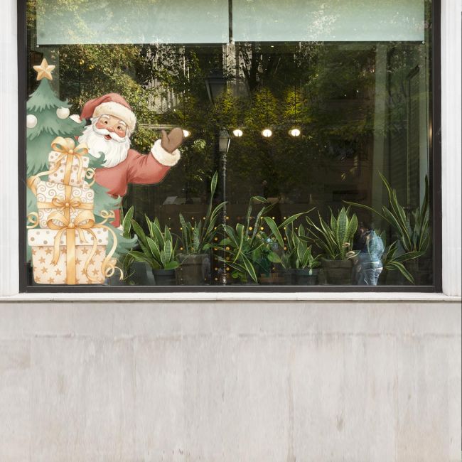 Χριστουγεννιάτικο αυτοκόλλητο, Christmas Santa Peekaboo