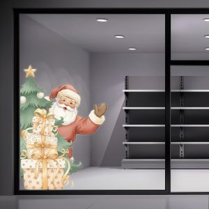 Χριστουγεννιάτικο αυτοκόλλητο, Christmas Santa Peekaboo