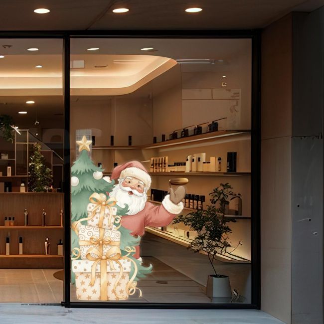 Χριστουγεννιάτικο αυτοκόλλητο, Christmas Santa Peekaboo