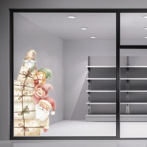 Christmas sticker, Christmas Elves and Santa