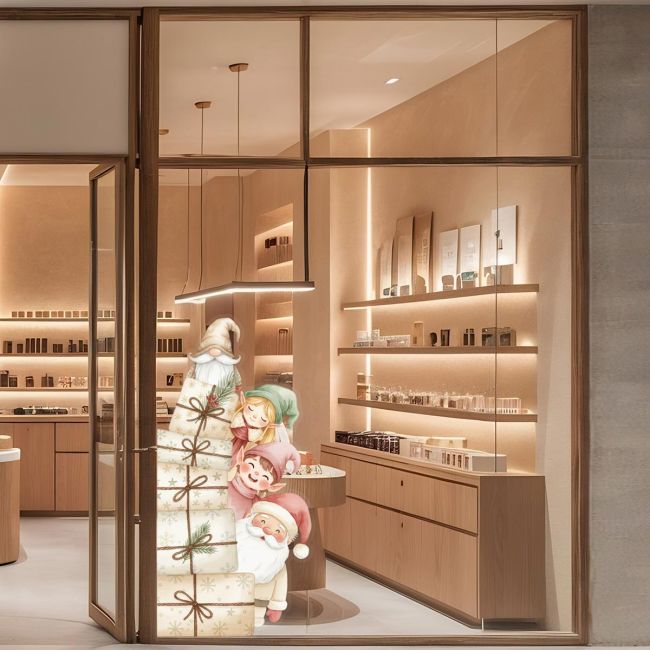 Christmas sticker, Christmas Elves and Santa