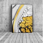 Πίνακας ζωγραφικής Abstract white and yellow