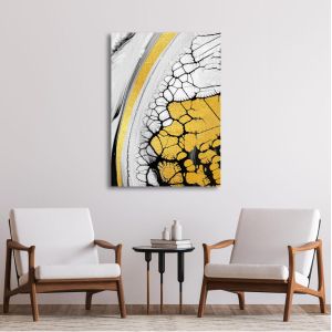 Canvas print Abstract white and yellow Framed canvas View 1 2