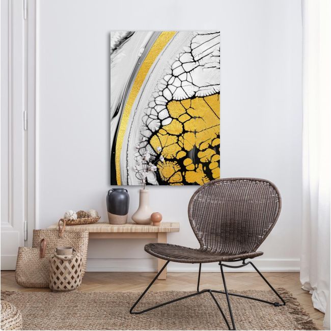 Πίνακας ζωγραφικής Abstract white and yellow