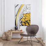 Canvas print Abstract white and yellow