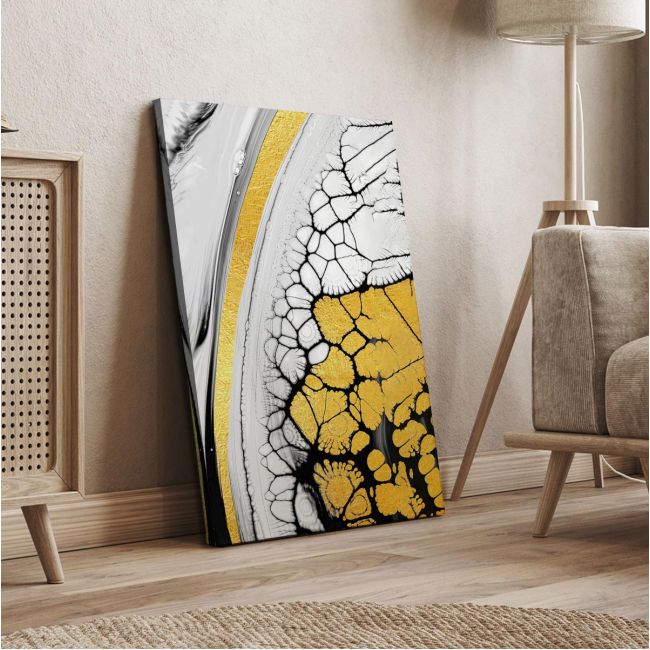 Πίνακας ζωγραφικής Abstract white and yellow