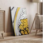 Πίνακας ζωγραφικής Abstract white and yellow