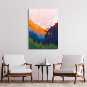 Πίνακας ζωγραφικής Colorful mountains Καμβάς τελαρωμένος Όψη 1 2