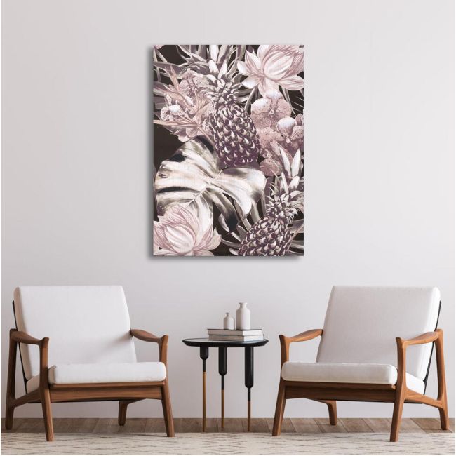 Πίνακας ζωγραφικής Leaves, flowers and pineapples