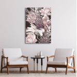 Πίνακας ζωγραφικής Leaves, flowers and pineapples