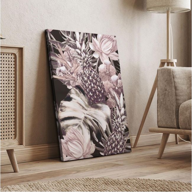 Πίνακας ζωγραφικής Leaves, flowers and pineapples