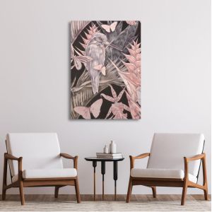 Canvas print Pink gray fish bird Framed canvas View 1 2
