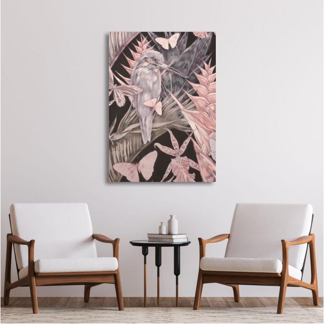 Canvas print Pink gray fish bird