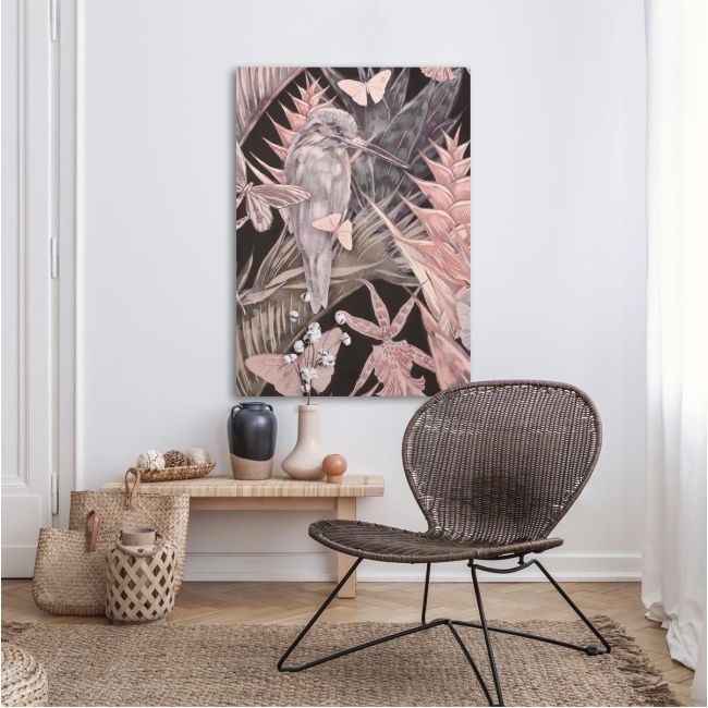 Canvas print Pink gray fish bird