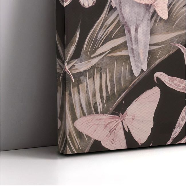 Πίνακας ζωγραφικής Pink gray fish bird