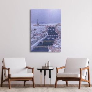 Canvas print A winter Paris painting Framed canvas View 1 2