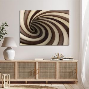 Πίνακας ζωγραφικής Cream and chocolate (Wood texture) Καμβάς τελαρωμένος Όψη 1 2