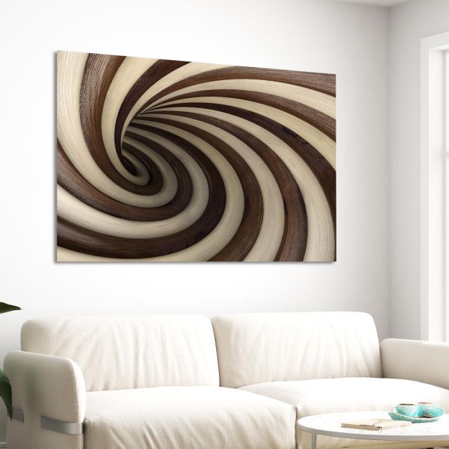 Canvas printCream and chocolate (Wood texture)