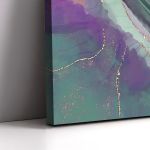 Πίνακας ζωγραφικής Abstract purple green marble