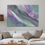 Canvas printAbstract purple green marble