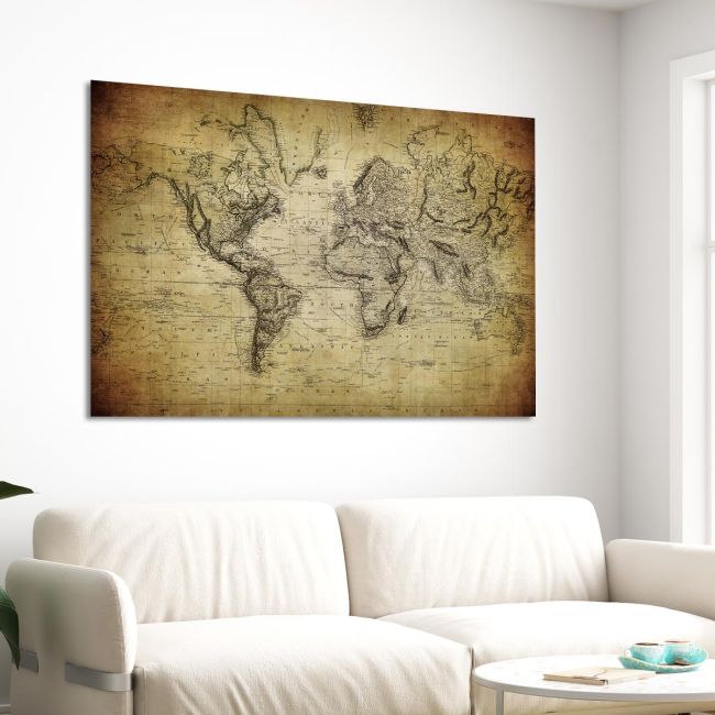 Πίνακας σε καμβά Χάρτης, Vintage world map 1814