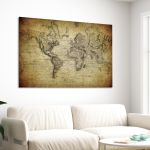 Πίνακας σε καμβά Χάρτης, Vintage world map 1814