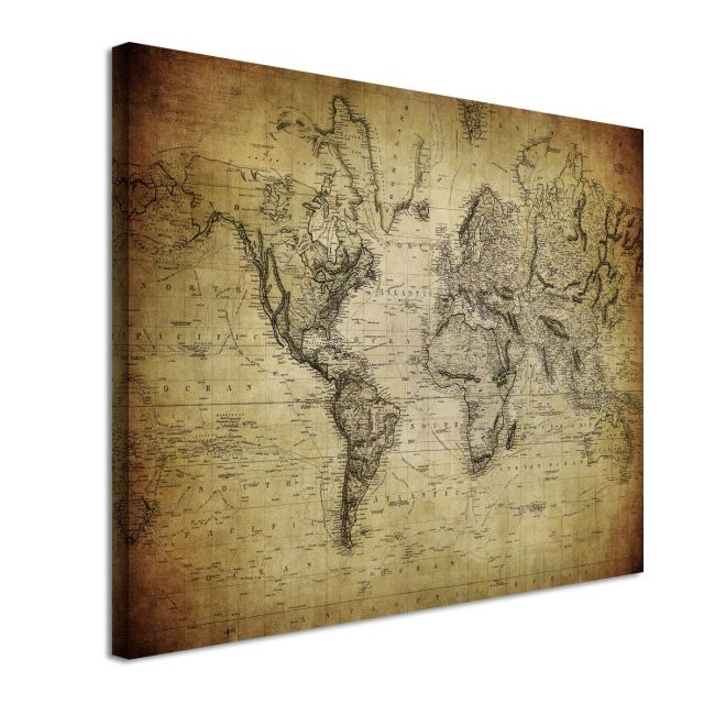 Canvas print Vintage world map 1814