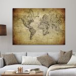 Πίνακας σε καμβά Χάρτης, Vintage world map 1814