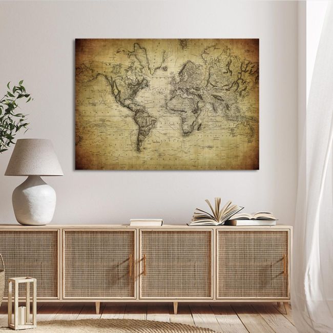 Canvas print Vintage world map 1814