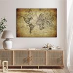 Canvas print Vintage world map 1814
