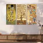 Canvas print Tribute to love I, Klimt Gustav,3 panels